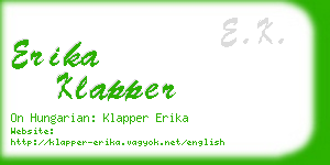 erika klapper business card